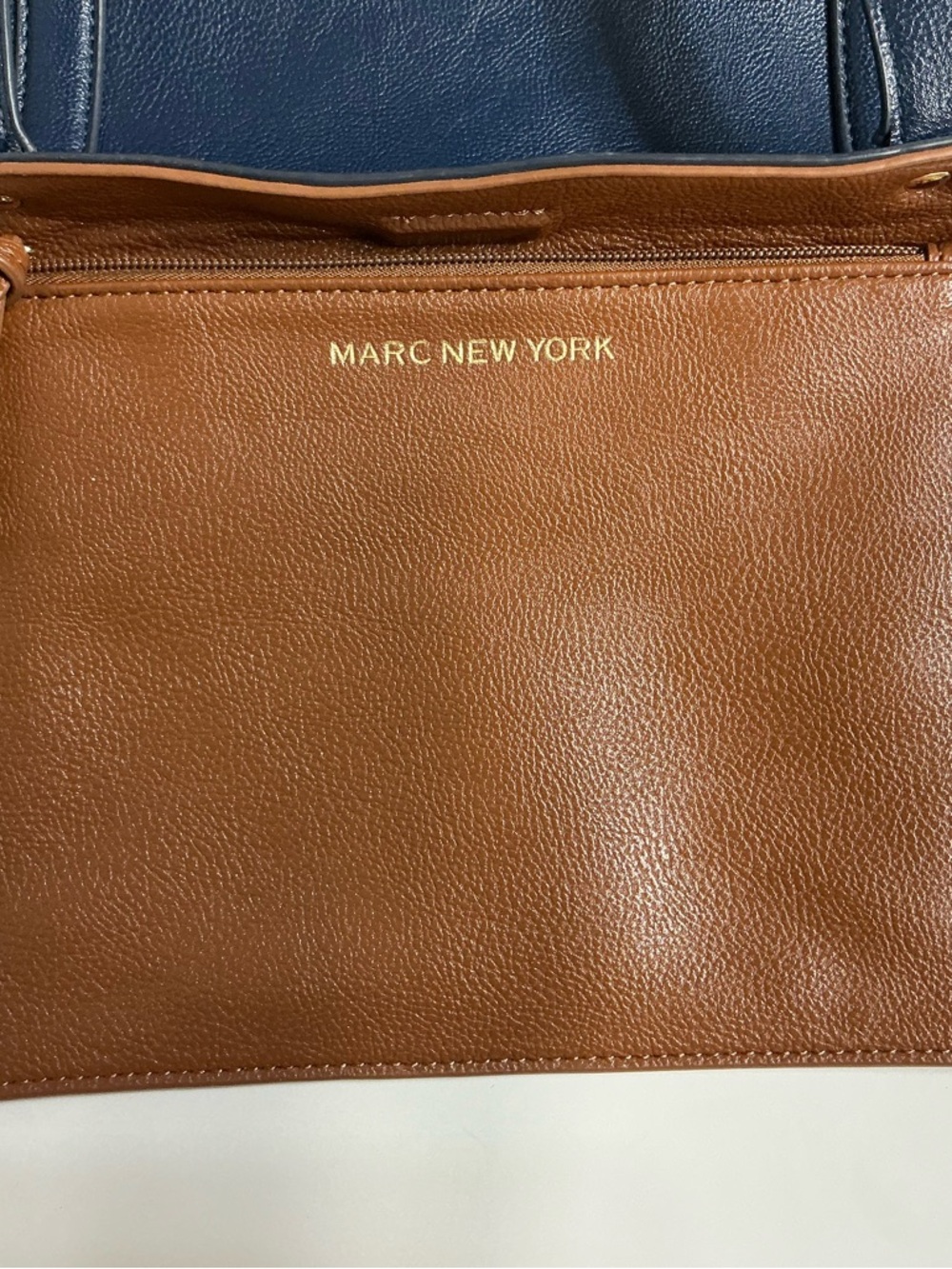 Marc New York Navy Leather Tote with Gold Charm - Picture 12 of 15